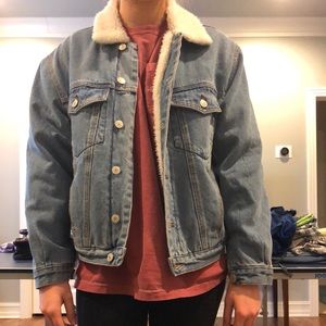 Brandy Melville brand new fur jean jacket!